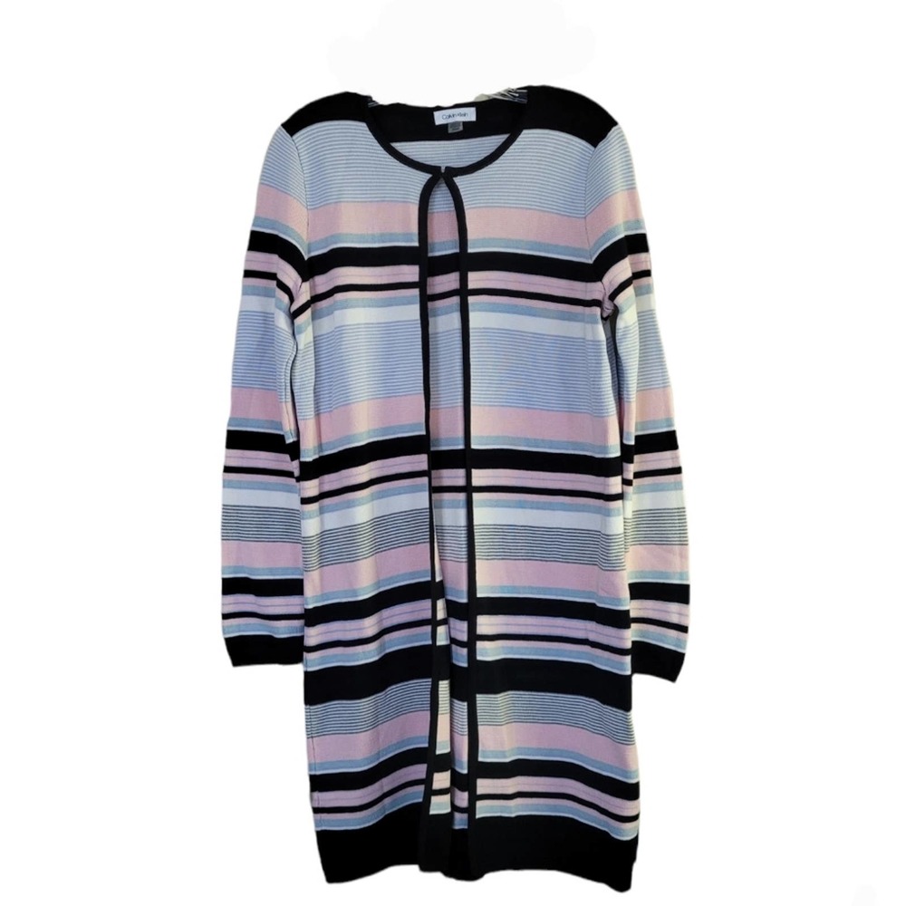 Calvin Klein Colorblock Multi Striped Pattern Cardigan Size S - Picture 9 of 9